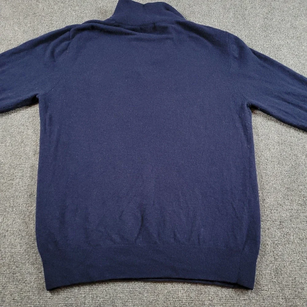 Pendleton Quarter Zip Sweater Mens Large Navy Blue Merino Wool Blend Pullover